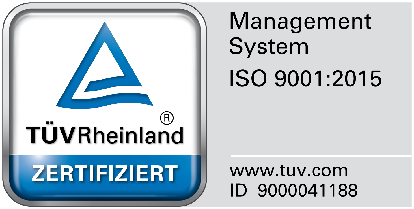 ISO DIN 9001-2015 Zertifizierung durch Tüv Siegel Logo